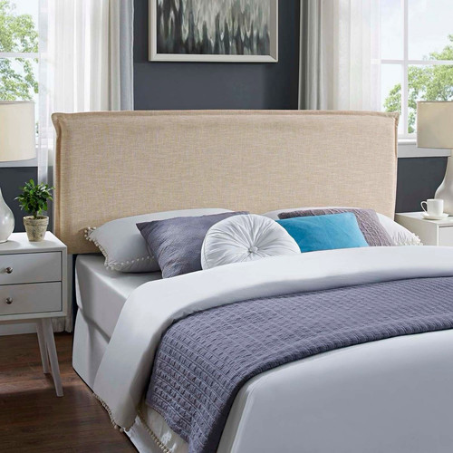 Beige upholstered fabric queen - beige,