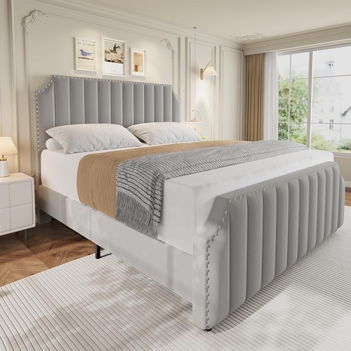 Queen size velvet bed frame - size,