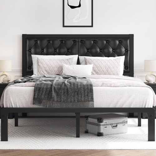Queen bed frame - bed, upholstered
