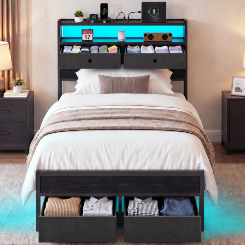 Aelawe twin bed frame - twin, 2